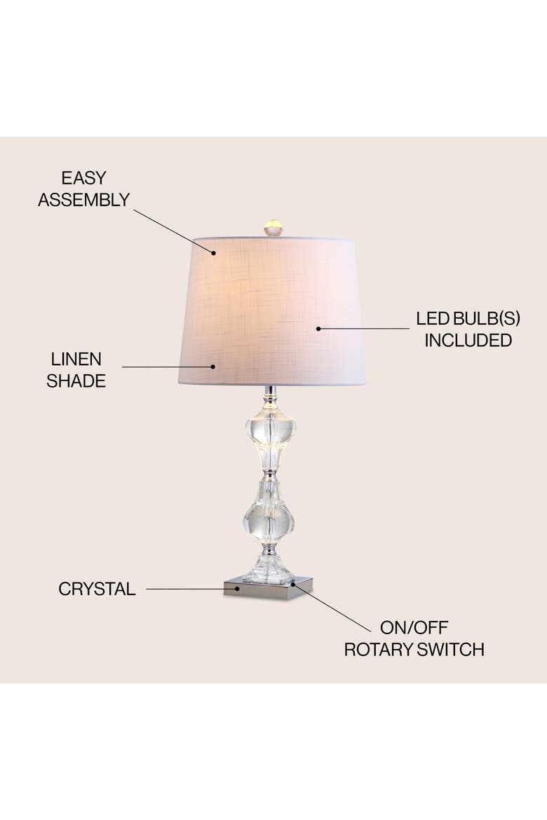 Chloe Crystal LED Table Lamp, Alternate, color, Clear