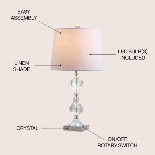 Jonathan Y Riley Crystal Led Table Lamp In Clear