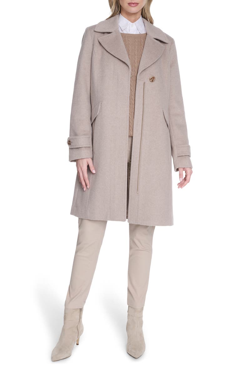 Wool Blend Coat, Main, color, BONE