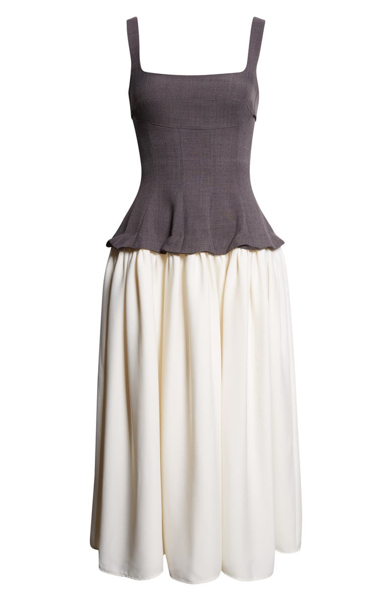 Stine Goya Mixed Media Corset Dress, Alternate, color, Melange Grey / Cream
