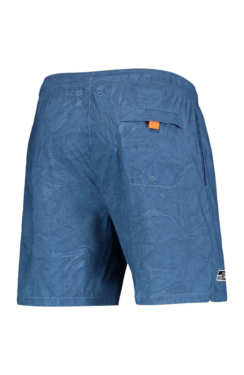 Tommy Bahama Men's Tommy Bahama College Navy Seattle Seahawks Naples Layered Leaves Swim Trunks, Alternate, color, Blue