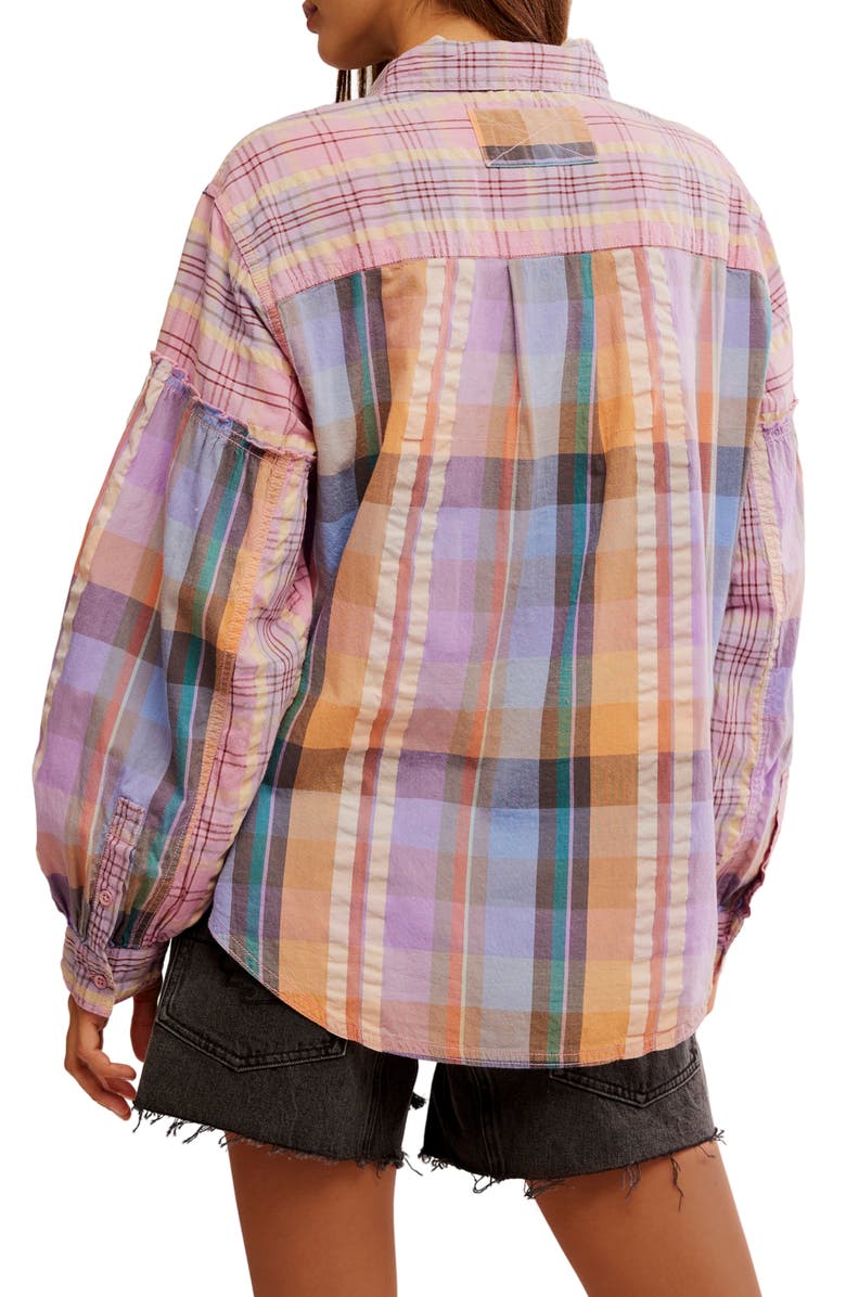 Free People Madras Dreams Button-Up Shirt, Alternate, color,