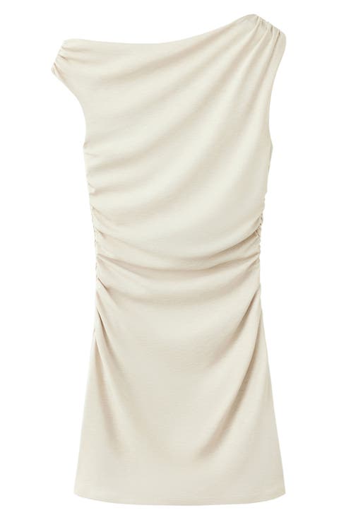 Ruched One-Shoulder Minidress