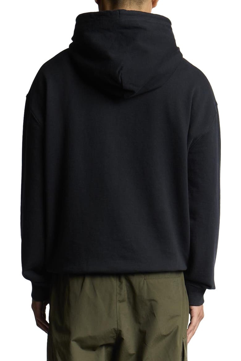 Script Brushback Pullover Hoodie, Alternate, color, Dark Navy
