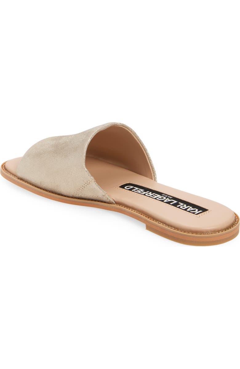 KARL LAGERFELD PARIS Gloria Flat Slide Sandal, Alternate, color, Champagne