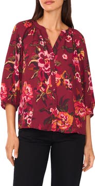 Vince Camuto V-Neck Puff Sleeve Blouse