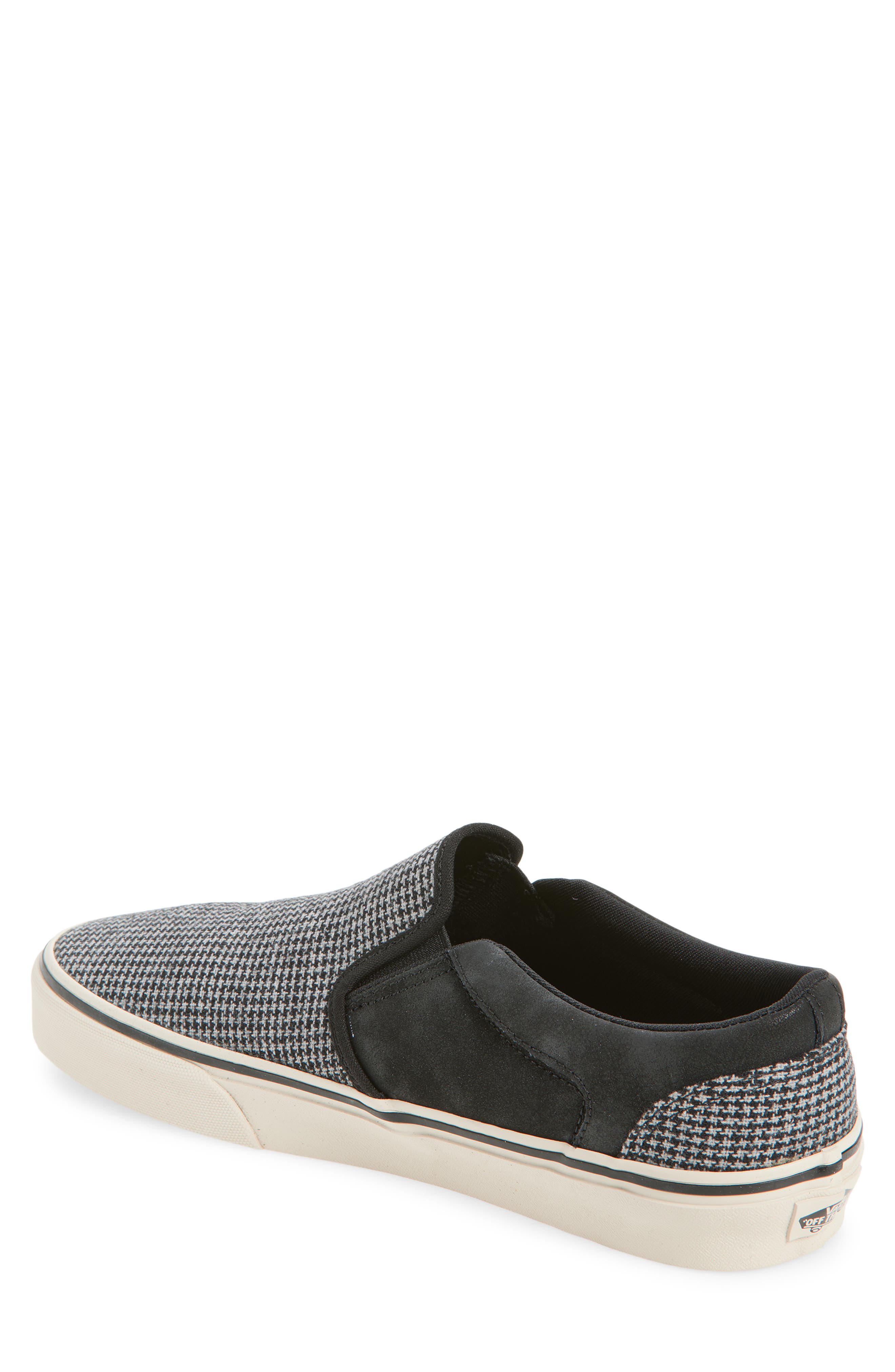 Vans Asher Deluxe Slip-On Sneaker, Alternate, color, Houndstooth Black/Taupe