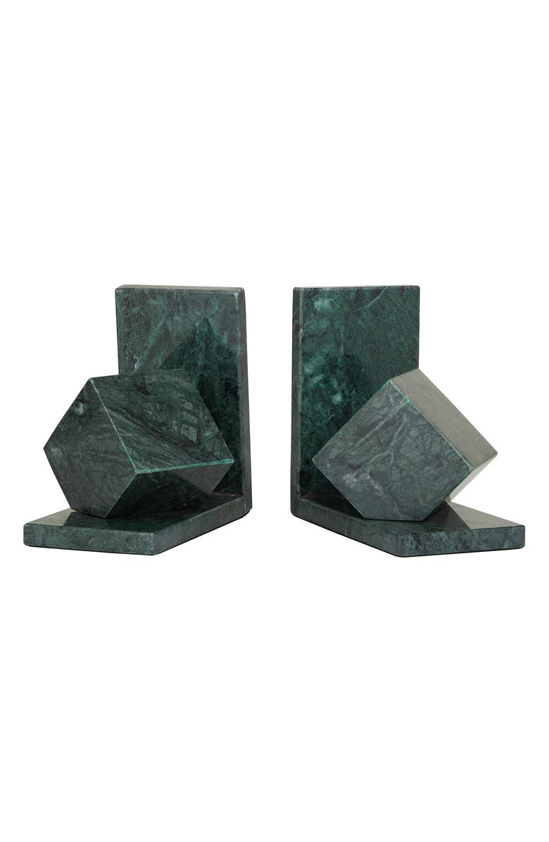 VIVIAN LUNE HOME Marble Bookends, Alternate, color, Green