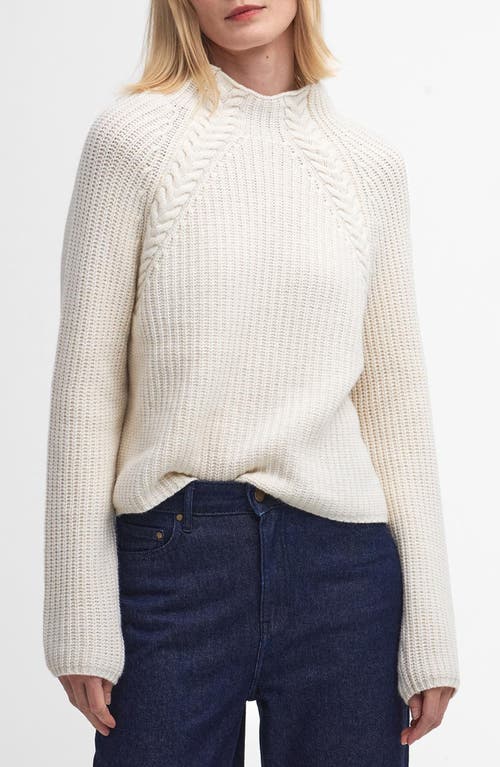 Barbour Rhonda Funnel Neck Wool Blend Sweater In Neutral