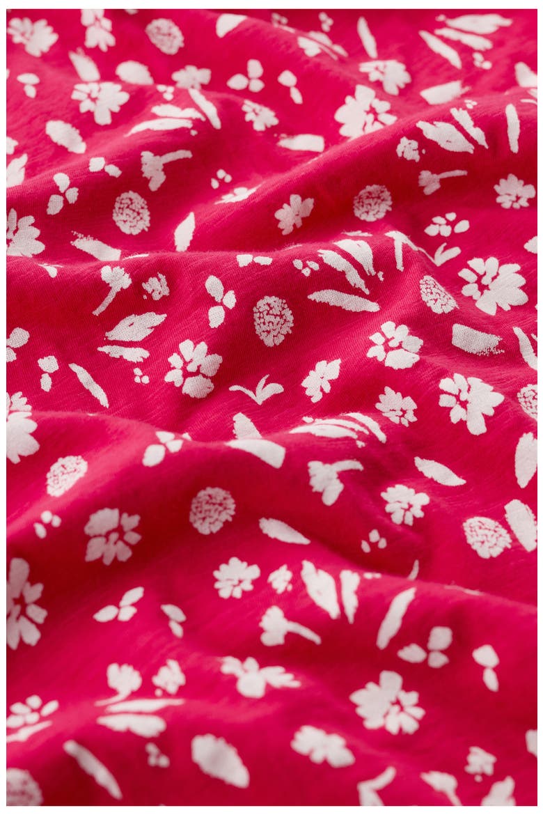 Enor Floral Organic Cotton Fit & Flare Midi Dress, Alternate, color, SEA SPRAY FLORAL BRIGHT RADISH