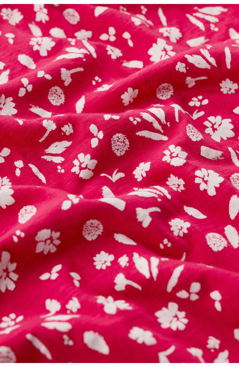 Seasalt Cornwall Enor Floral Organic Cotton Fit & Flare Midi Dress, Alternate, color, Sea Spray Floral Bright Radish
