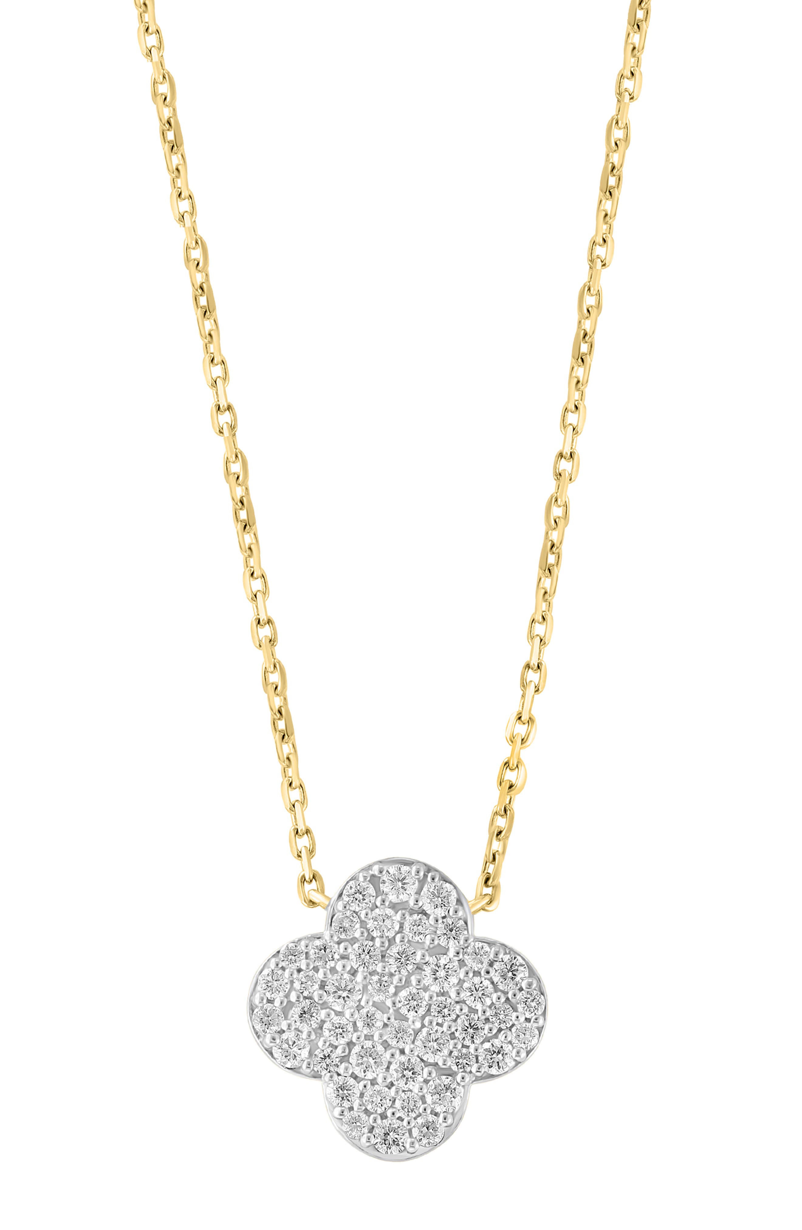 EFFY Diamond Pavé Clover Pendant Necklace - 0.46ct.