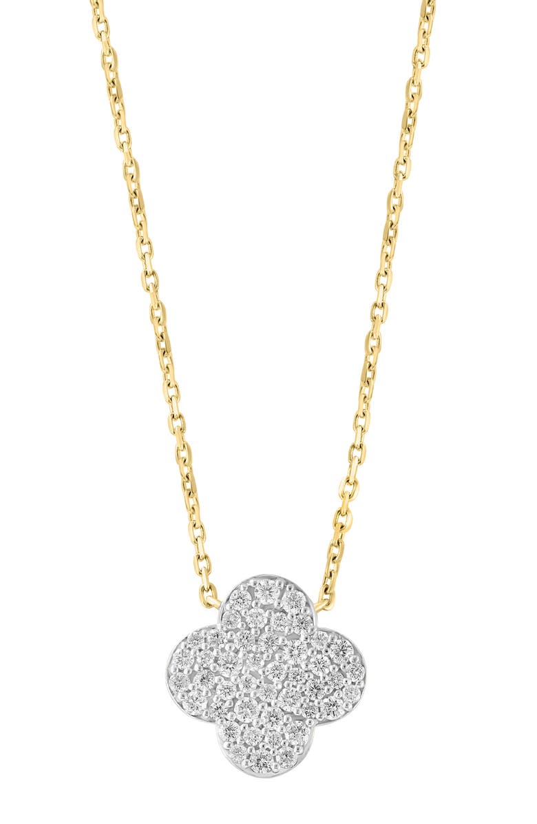 EFFY Diamond Pavé Clover Pendant Necklace - 0.46ct., Main, color, Silver