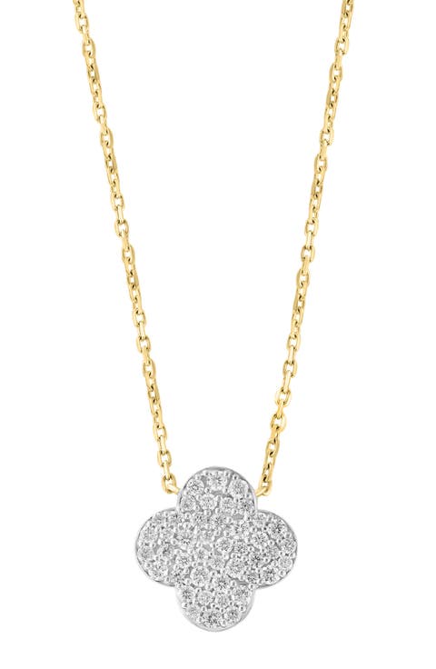Diamond Pavé Clover Pendant Necklace - 0.46ct.