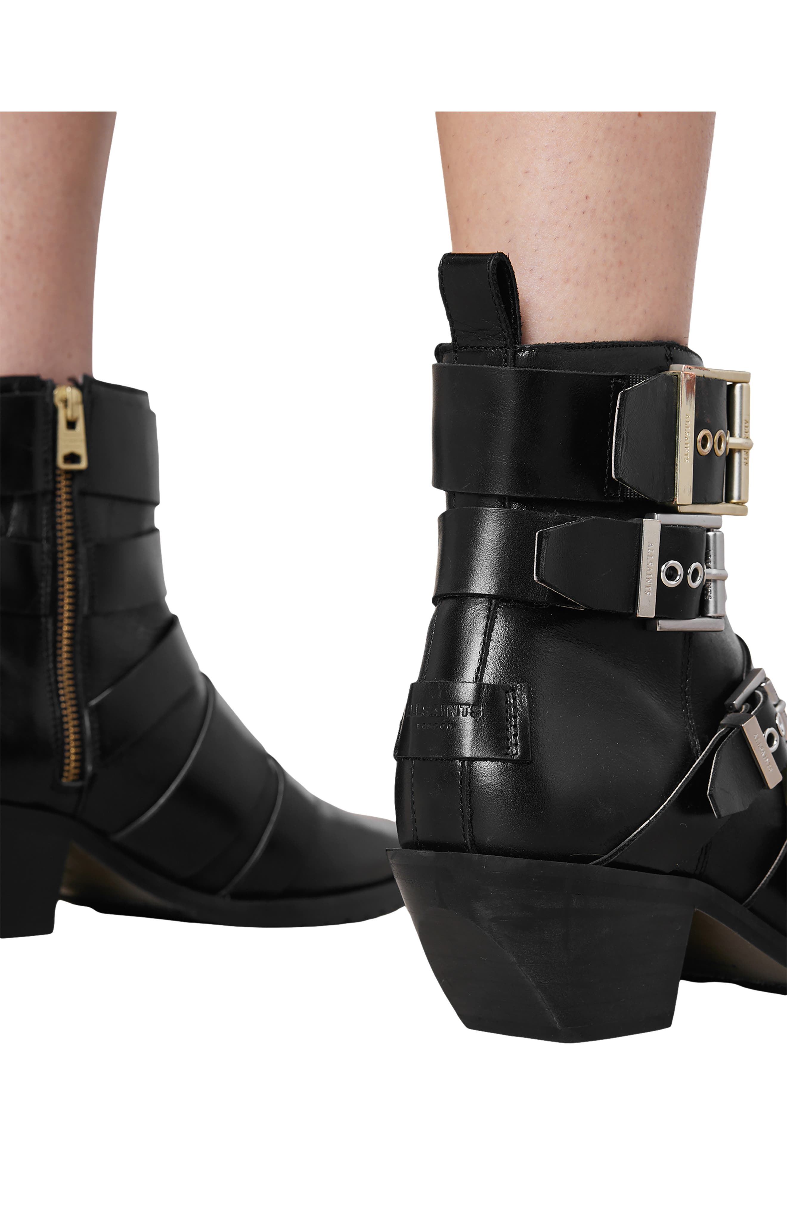 AllSaints Jane Buckle Bootie, Alternate, color, 
