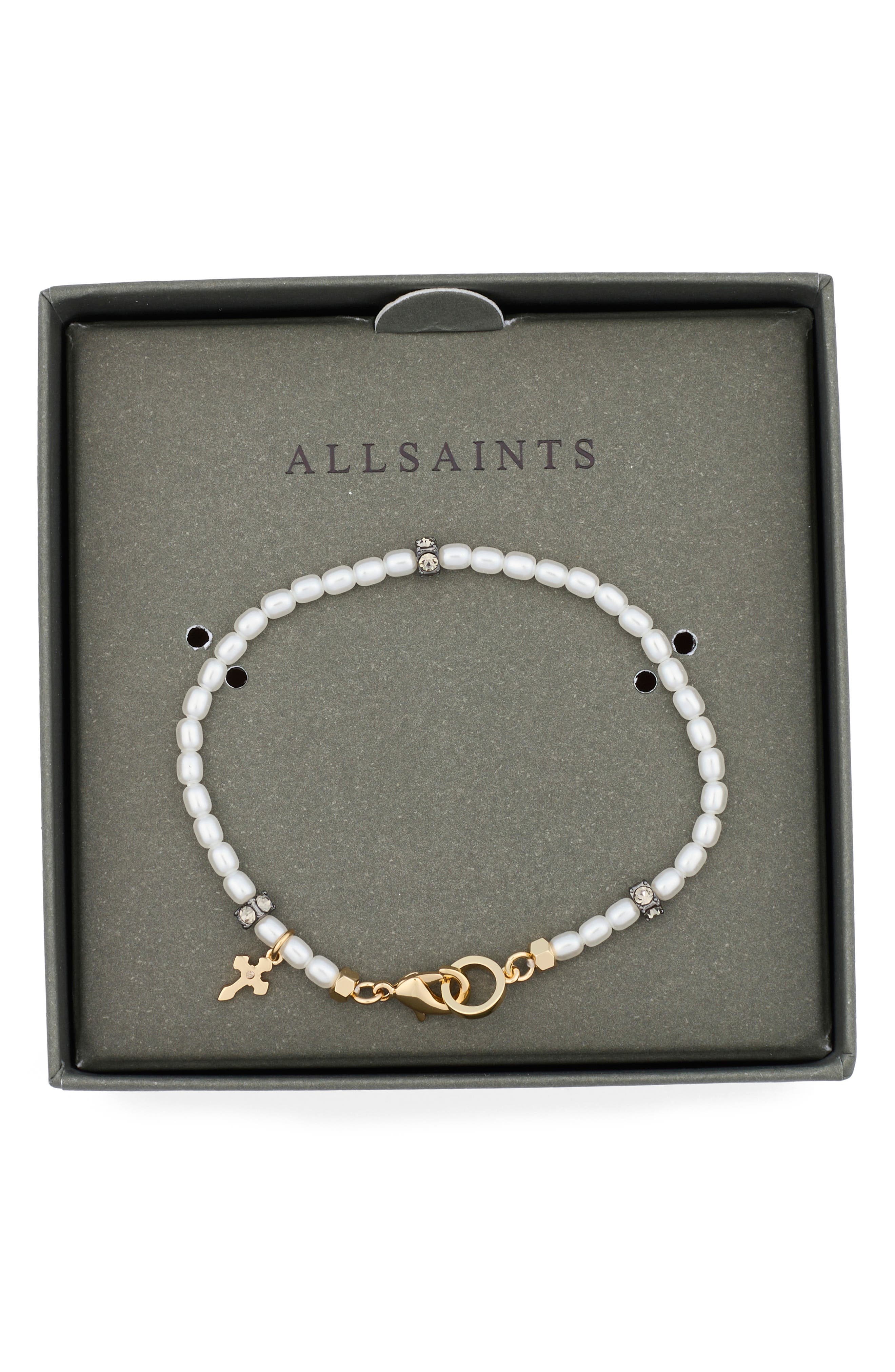 AllSaints Faux Pearl Flex Bracelet