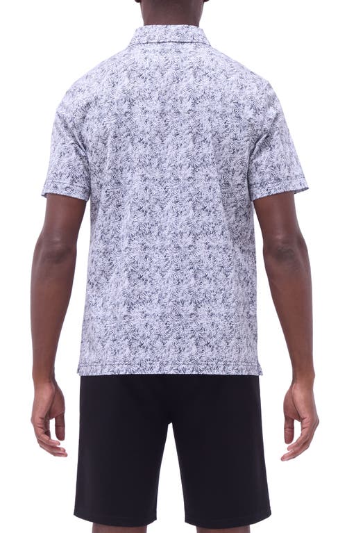 Bugatchi Victor Ooohcotton® Leaf Print Polo In Black