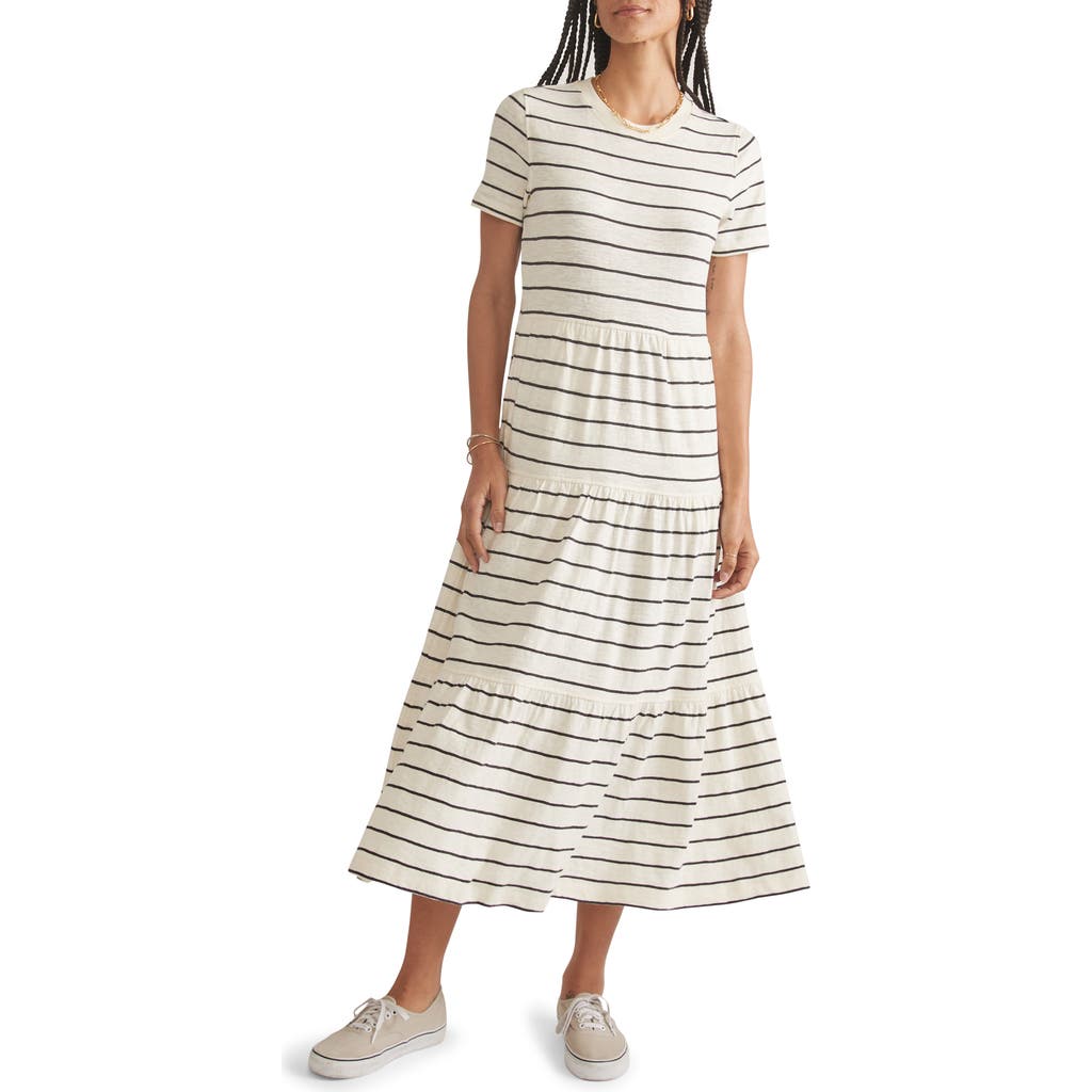 MARINE LAYER MARINE LAYER STRIPE TIERED T-SHIRT DRESS