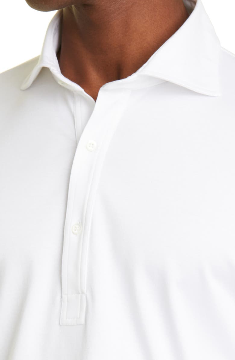 Brunello Cucinelli Long Sleeve Cotton Piqué Polo, Alternate, color, 