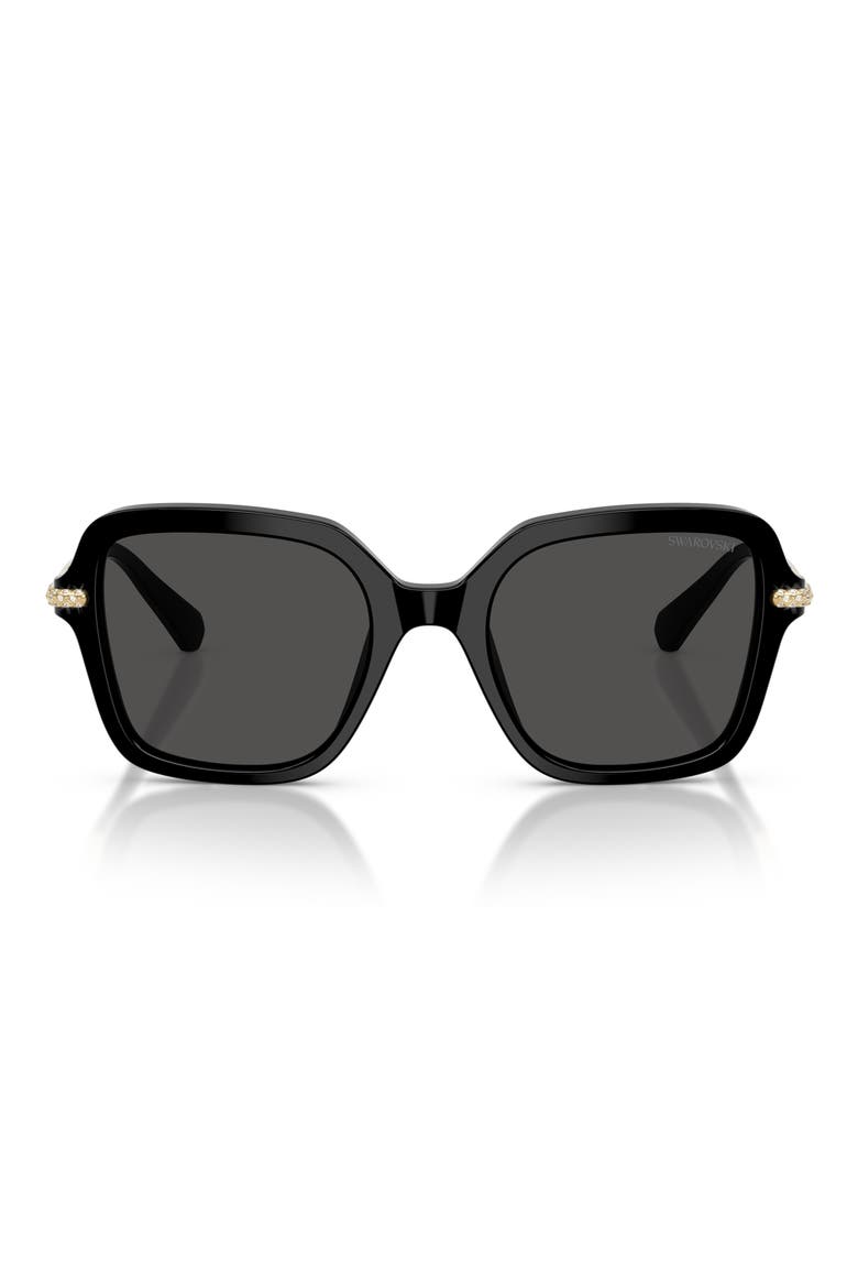 52mm Irregular Sunglasses, Main, color, BLACK / DARK GREY
