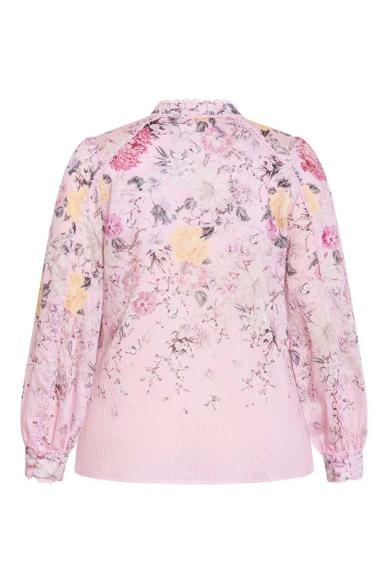 Gianna Floral Lace Trim Top, Alternate, color, PINK BOTANICAL