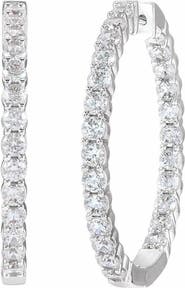 Ivy & Pearl Co. 4 CT Lab-Grown Diamond Hoop Earrings in 14K Gold
