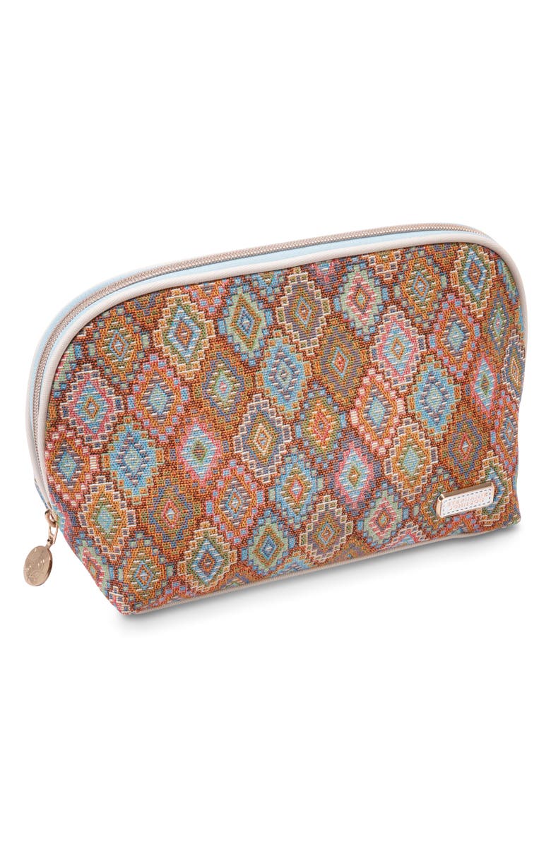 Stephanie Johnson Bodrum Kilim Lola Makeup Bag, Main, color, Orange Multi