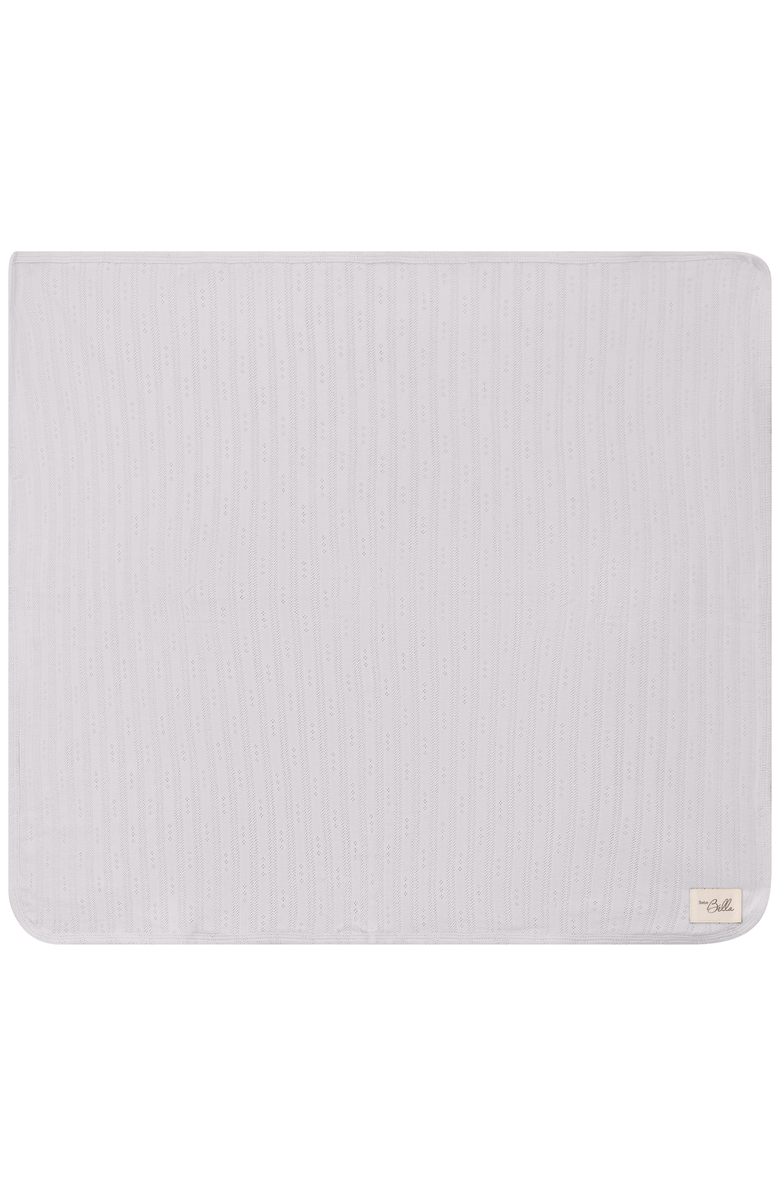 Bebe Bella Pointelle Ribbed Blanket, Main, color, White