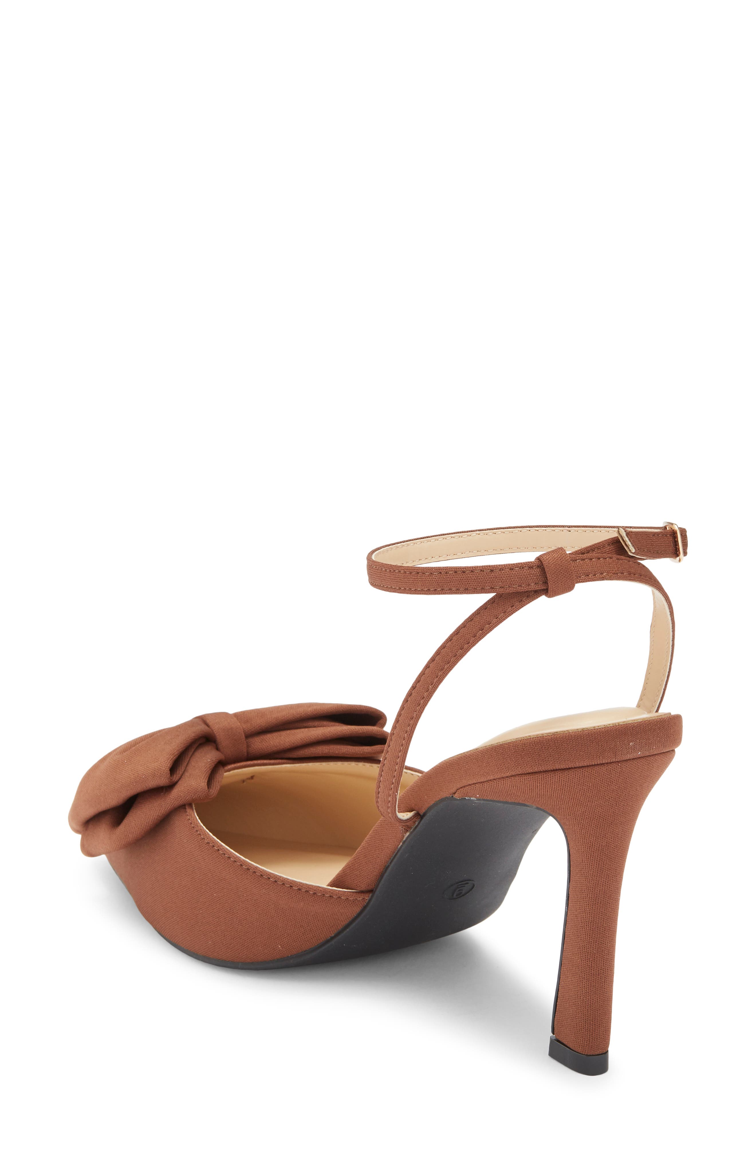 Tate Faux Leather Pump, Alternate, color, BROWN FABRIC