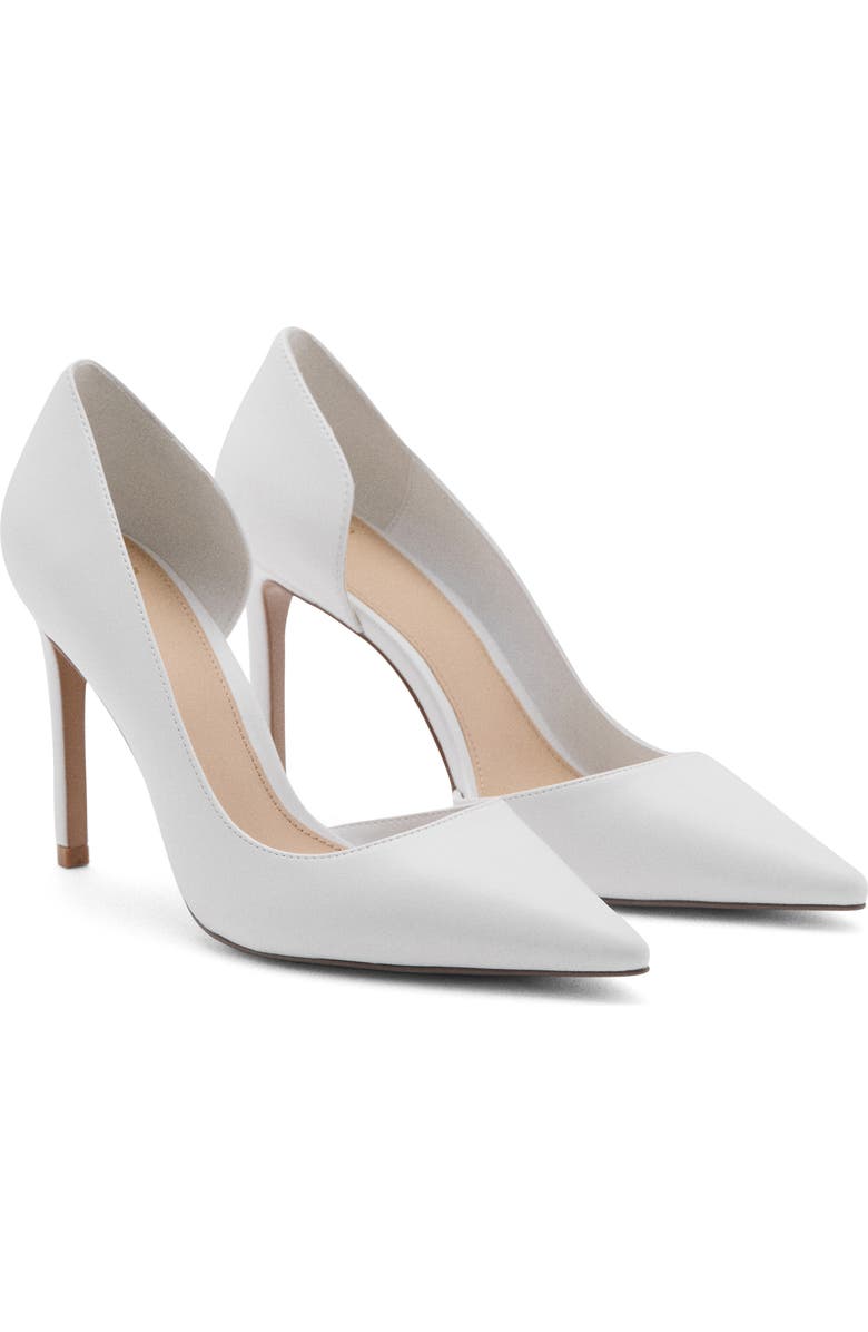 MANGO Audrey Half d'Orsay Pump, Main, color, White