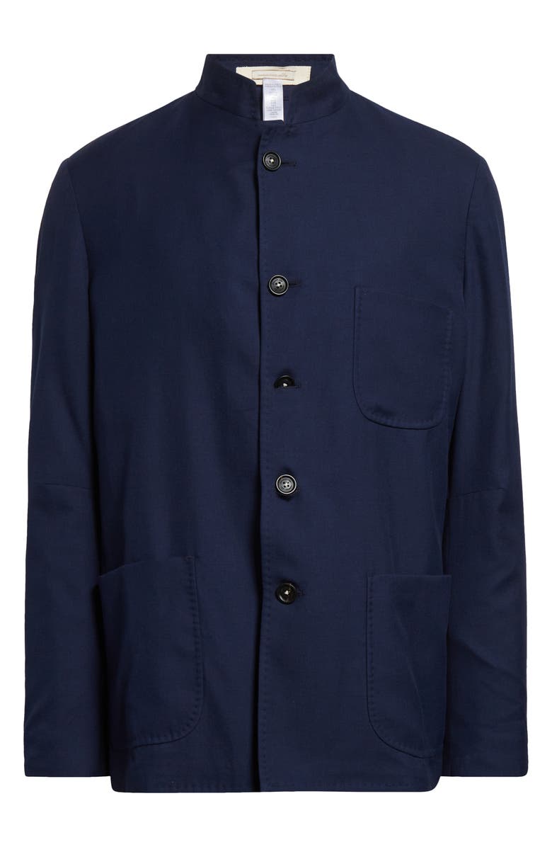 Massimo Alba Mandarin Collar Smoking Jacket, Alternate, color, Dark Blue