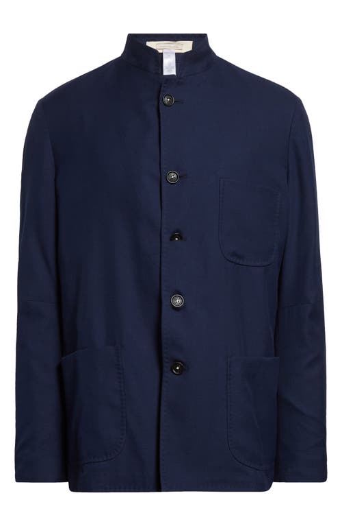 Massimo Alba Mandarin Collar Smoking Jacket In Blue