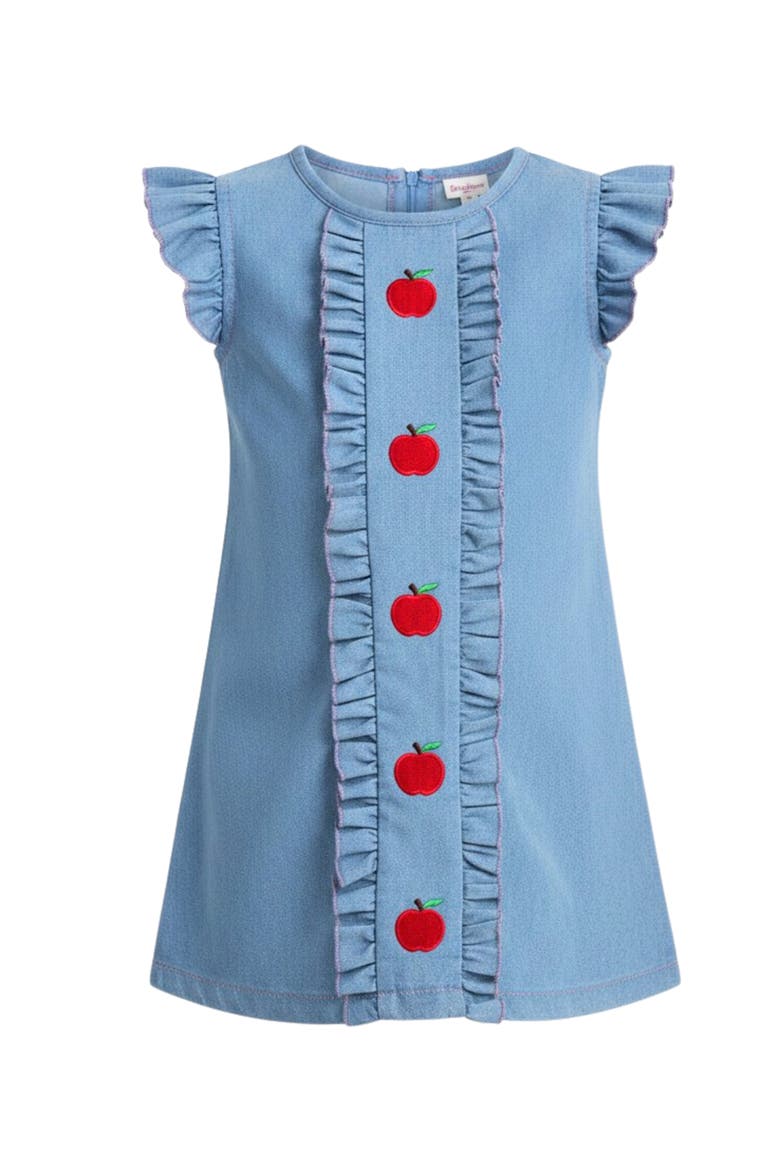 A is For Apple Denim Dress, Main, color, Blue