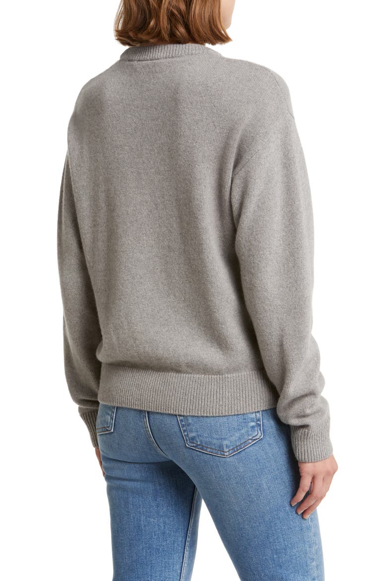 Big Croc Cashmere & Wool Crewneck Sweater, Alternate, color, IQ3 SILVER CHINE/ ZIN