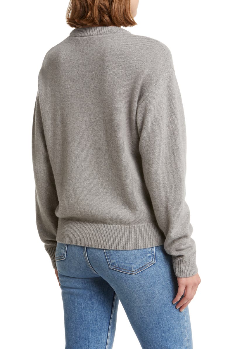 Lacoste Big Croc Cashmere & Wool Crewneck Sweater, Alternate, color, 