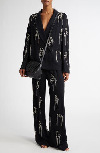 ドリス ヴァン ノッテン Dries Van Noten Porter Pants Dries Van Noten Porter Embellished Wide Leg Pants | Nordstrom