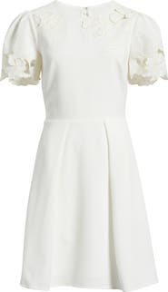 Vince Camuto Floral Cutwork Crepe Dress