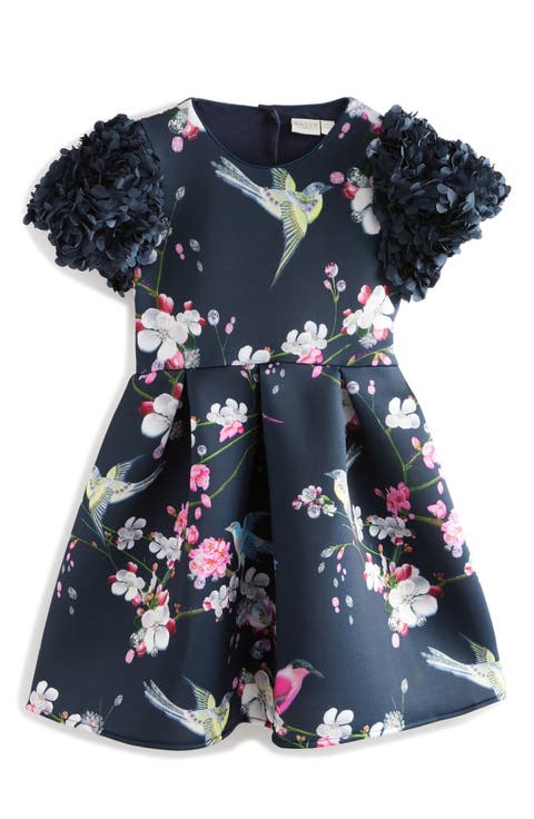 Kids' Printed Appliqué Scuba Party Dress (Big Kid)