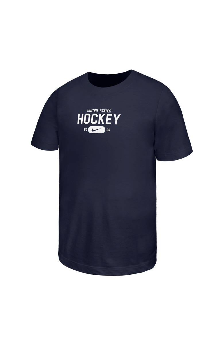 Nike Youth Nike  Navy US Hockey 2026 Winter Olympics Core T-Shirt, Main, color, Navy