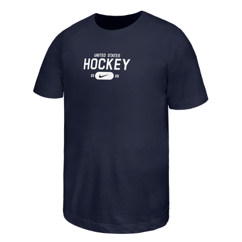 Youth Nike  Navy US Hockey 2026 Winter Olympics Core T-Shirt