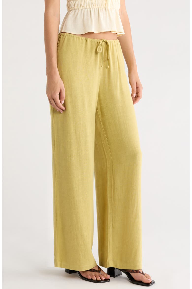 Milla Tie Waist Wide Leg Pants, Alternate, color, GREEN