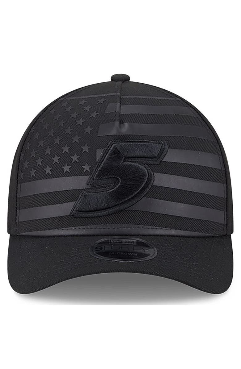 New Era Men's New Era Black Kyle Larson American Flag 9FORTY M-Crown A-Frame Adjustable Hat, Alternate, color,