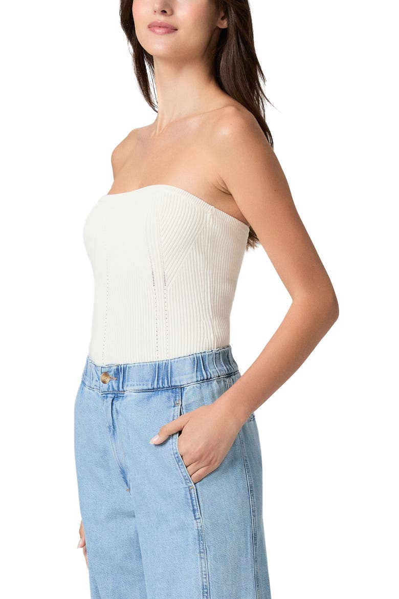 Valentine Strapless Rib Top, Alternate, color, WHITE