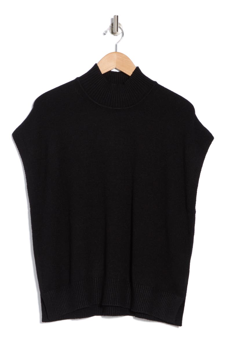 Mock Neck Sweater, Alternate, color, BLACK