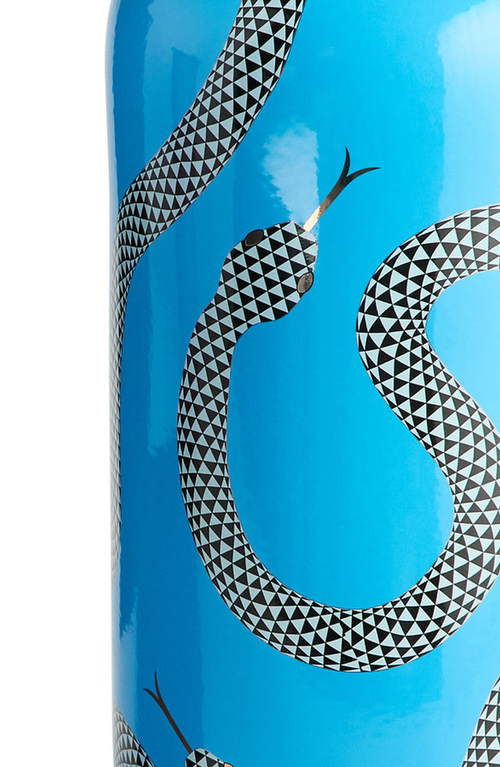 Jonathan Adler Eden Tall Bottle Vase In Blue