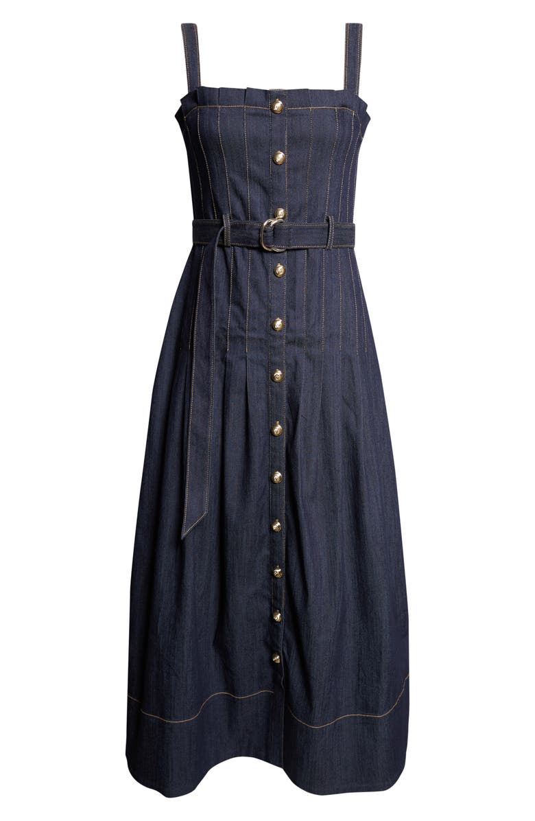 Cinq à Sept Branwen Denim A-Line Dress, Alternate, color, Indigo