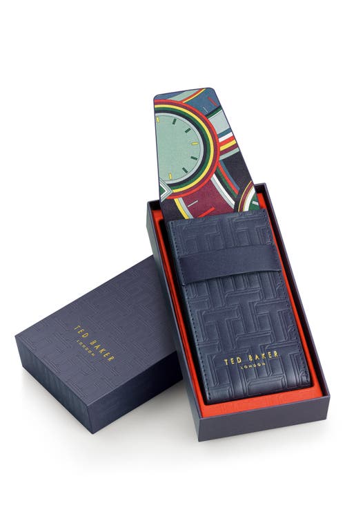 Ted Baker Manhatt Leather Strap Watch, 40mm In Silver-tone
