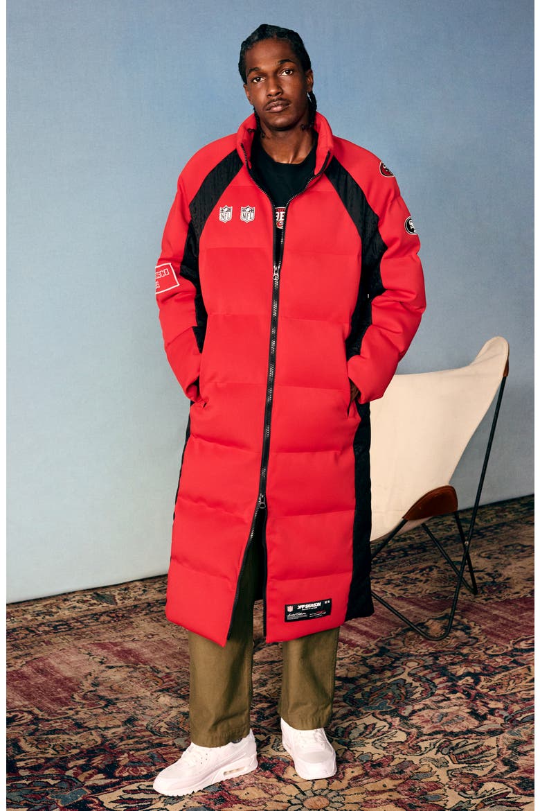 Unisex Team Long Coat, Alternate, color, 49ERS