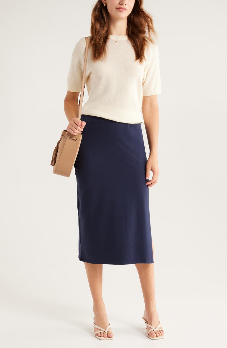 Caslon<sup>®</sup> Knit Pencil Skirt, Alternate, color, Navy Blazer