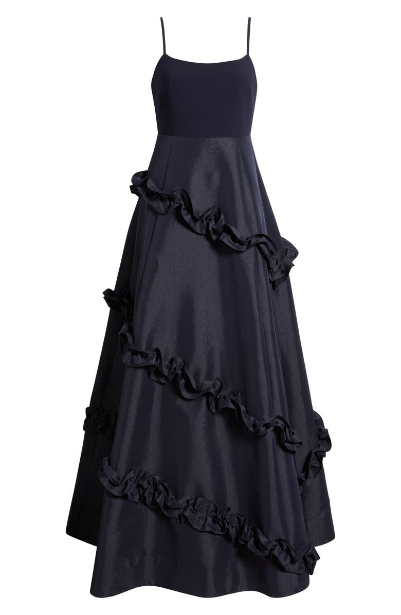 LIKELY Arissa Ruffle Ballgown, Alternate, color, Navy